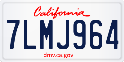 CA license plate 7LMJ964