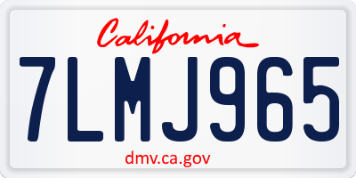 CA license plate 7LMJ965