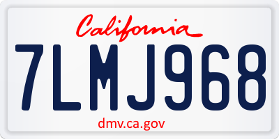 CA license plate 7LMJ968