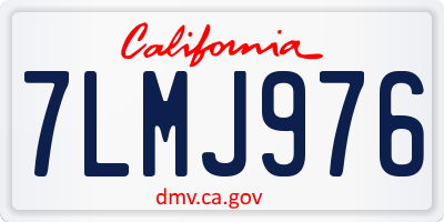 CA license plate 7LMJ976