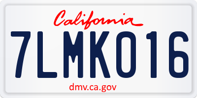CA license plate 7LMK016