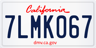 CA license plate 7LMK067