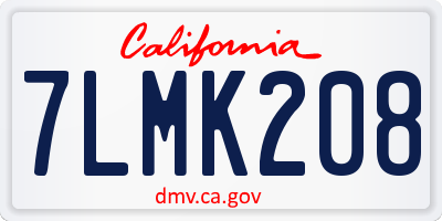 CA license plate 7LMK208