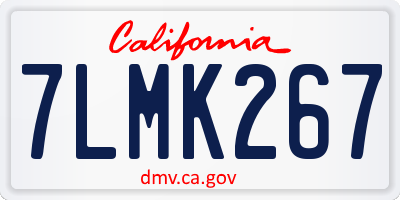 CA license plate 7LMK267