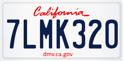 CA license plate 7LMK320