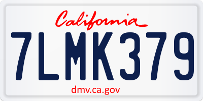 CA license plate 7LMK379