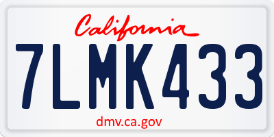 CA license plate 7LMK433