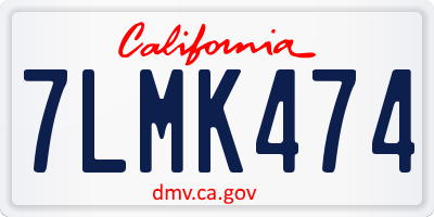 CA license plate 7LMK474