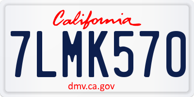 CA license plate 7LMK570