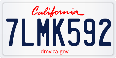 CA license plate 7LMK592