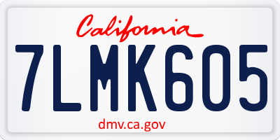 CA license plate 7LMK605