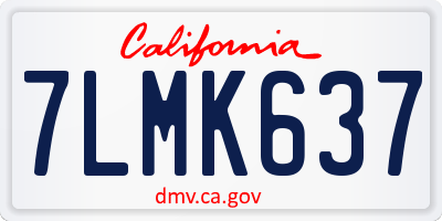 CA license plate 7LMK637