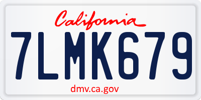 CA license plate 7LMK679