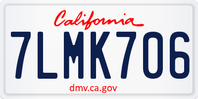 CA license plate 7LMK706