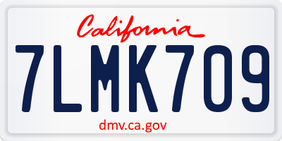 CA license plate 7LMK709