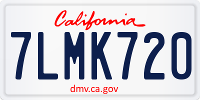 CA license plate 7LMK720