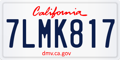 CA license plate 7LMK817