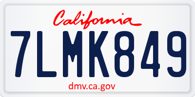 CA license plate 7LMK849