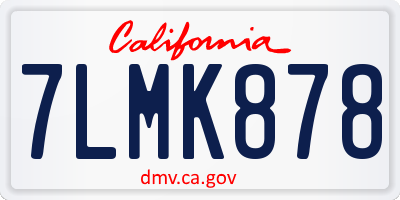 CA license plate 7LMK878
