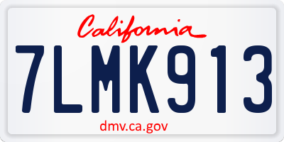 CA license plate 7LMK913