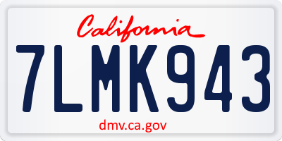 CA license plate 7LMK943