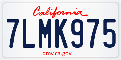 CA license plate 7LMK975