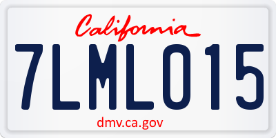 CA license plate 7LML015