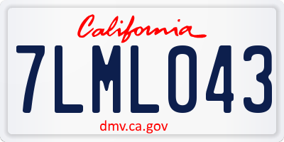 CA license plate 7LML043