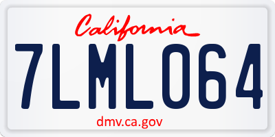 CA license plate 7LML064
