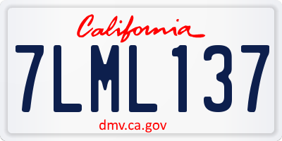 CA license plate 7LML137
