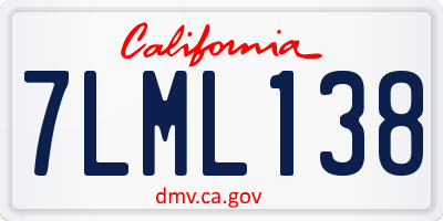 CA license plate 7LML138