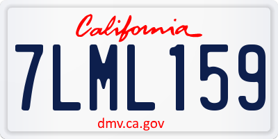 CA license plate 7LML159
