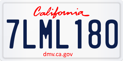 CA license plate 7LML180
