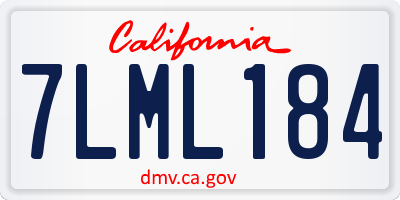 CA license plate 7LML184