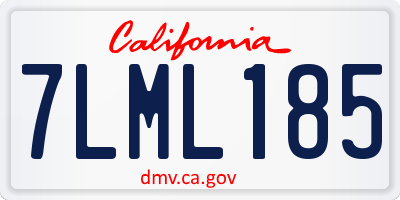 CA license plate 7LML185