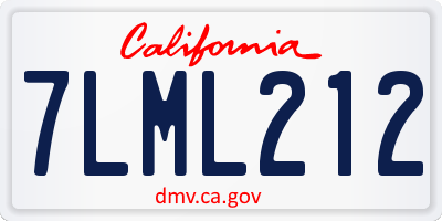 CA license plate 7LML212