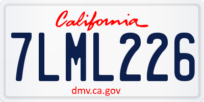 CA license plate 7LML226