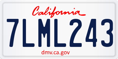 CA license plate 7LML243