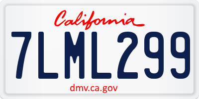 CA license plate 7LML299