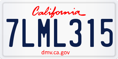 CA license plate 7LML315
