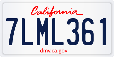 CA license plate 7LML361