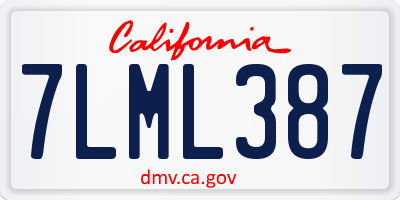 CA license plate 7LML387