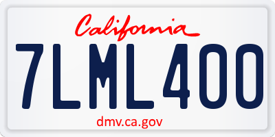 CA license plate 7LML400