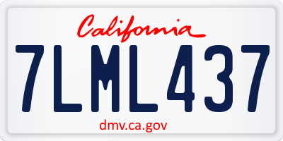 CA license plate 7LML437