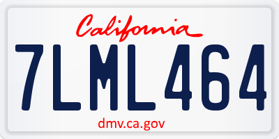 CA license plate 7LML464
