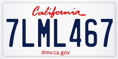 CA license plate 7LML467