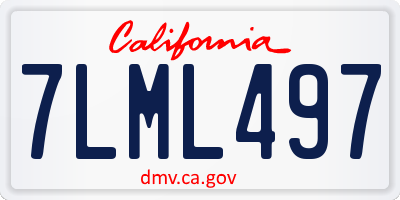 CA license plate 7LML497