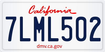 CA license plate 7LML502