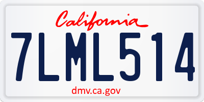 CA license plate 7LML514