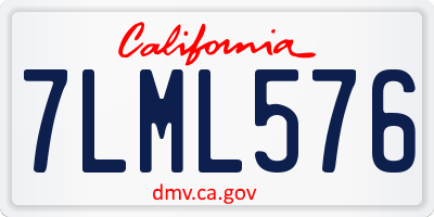 CA license plate 7LML576